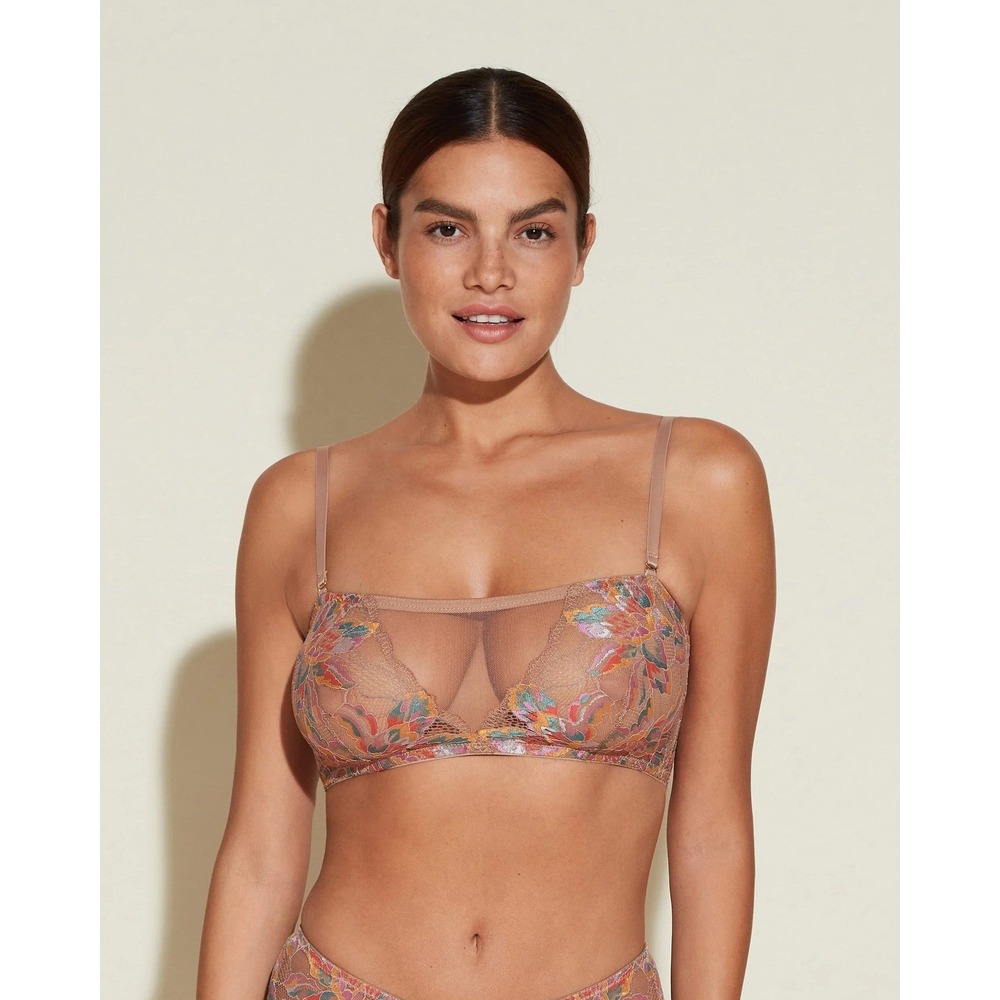 Cosabella Paradiso Lace Bandeau Curvy Bralette Sheer Wireless Convertible Bra XS